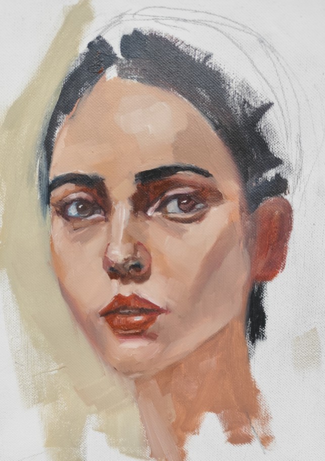 Portrait féminin de l'artiste Mich