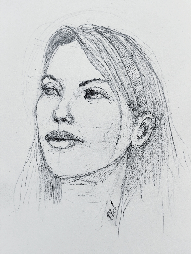 Portrait féminin de l&#39;artiste Mich