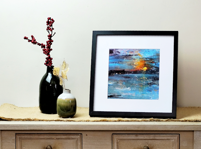 Impression photo coucher de soleil 20x20 cm sur papier lustré