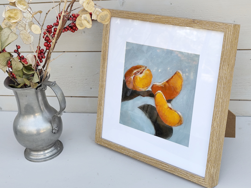 Impression photo mandarine 20x20 cm sur papier lustré