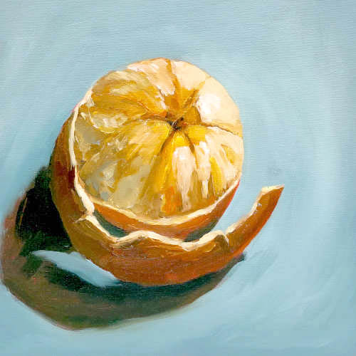 Tableau de nature morte : L'orange - oeuvre unique 