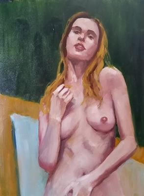 Démon - Huile sur papier 38-46cm - 2024