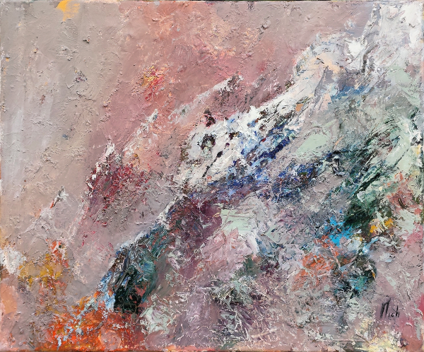Huile sur toile originale: Montagne