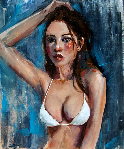 Sensuelle - Huile sur papier 38-46cm - 2024